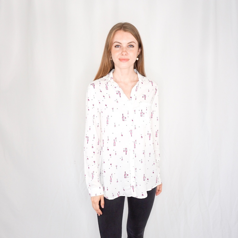 Rosé Wine Cheers BEACHLUNCHLOUNGE White Shirt BTQ - Picture 3 of 8
